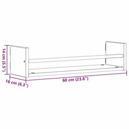Walplus Wall Shelf 2 Pcs Old Wood 60 X 16 X 14 Cm Engineered Wood - thumbnail 9
