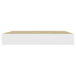 Berkfield Floating Wall Shelves 2 Pcs Oak And White 23X23.5X3.8 Cm Mdf - thumbnail 6