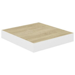 Berkfield Floating Wall Shelves 2 Pcs Oak And White 23X23.5X3.8 Cm Mdf - thumbnail 4