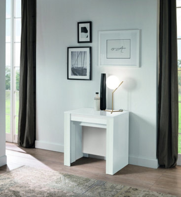 FurniComp LTD Furnicomp Novara White Gloss Extending Console Dining Table - image 1