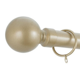A.unique Home Plain Round Ball Metal Extendable Curtain Pole With Rings And Fittings (25/28mm) - Matte Gold, 180Cm - 340Cm Approx - thumbnail 3