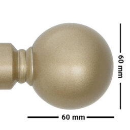 A.unique Home Plain Round Ball Metal Extendable Curtain Pole With Rings And Fittings (25/28mm) - Matte Gold, 180Cm - 340Cm Approx - thumbnail 2