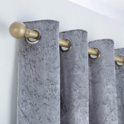 A.unique Home Plain Round Ball Metal Extendable Curtain Pole With Rings And Fittings (25/28mm) - Matte Gold, 180Cm - 340Cm Approx - thumbnail 5
