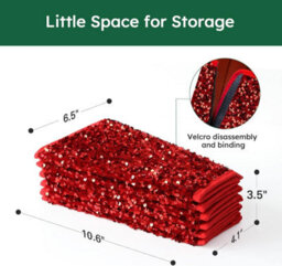 Dazzling Sequin Diamond Christmas Tree Skirt Folding Tree Base Collar Luxurious Sparkling Holiday Decoration Reusable Xmas - thumbnail 6