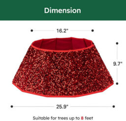 Dazzling Sequin Diamond Christmas Tree Skirt Folding Tree Base Collar Luxurious Sparkling Holiday Decoration Reusable Xmas - thumbnail 5