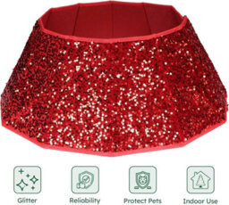 Dazzling Sequin Diamond Christmas Tree Skirt Folding Tree Base Collar Luxurious Sparkling Holiday Decoration Reusable Xmas - thumbnail 2