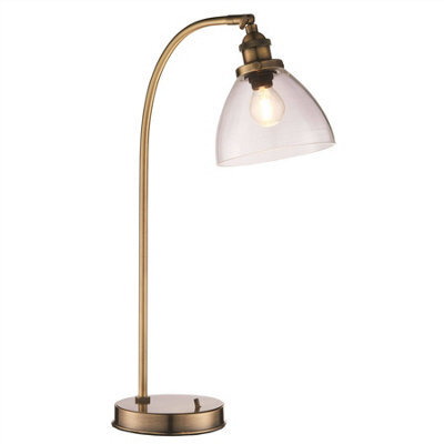 Luminosa Lighting Luminosa Hansen 1 Light Table Lamp Antique Brass, Glass, E14