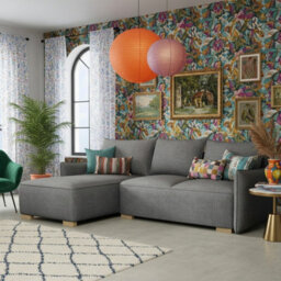 Focus L Universal Side Corner Sofa Bed With Storage Hdf And Chipboard Frame 240X155X87 Cm Fabric Grey - thumbnail 2