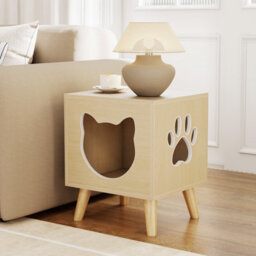 Costway Cat Litter Box Enclosure Indoor Pet House Style Side Table - thumbnail 9