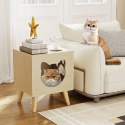 Costway Cat Litter Box Enclosure Indoor Pet House Style Side Table - thumbnail 4