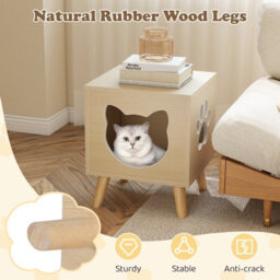 Costway Cat Litter Box Enclosure Indoor Pet House Style Side Table - thumbnail 6