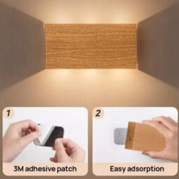 Amorly Led Bedside Wall Sconce, Wall Mounted Up & Down Lighting Wall Lamp With Touch Switch And Remote Control - thumbnail 6