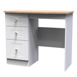 Santander Ready Assembled Matt White & Oak 3 Drawer Non-Extendable Dressing Table (H)792mm (W)928mm (D)428mm - thumbnail 2