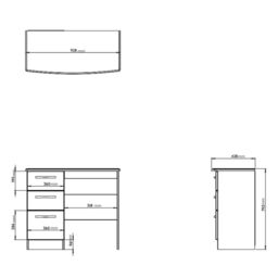 Santander Ready Assembled Matt White & Oak 3 Drawer Non-Extendable Dressing Table (H)792mm (W)928mm (D)428mm - thumbnail 5