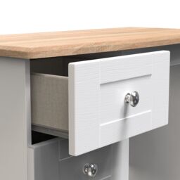 Santander Ready Assembled Matt White & Oak 3 Drawer Non-Extendable Dressing Table (H)792mm (W)928mm (D)428mm - thumbnail 3