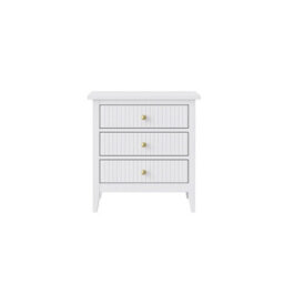 Melody Maison 3 Drawer Bedside Table - Hales White Range - thumbnail 6