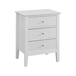 Melody Maison 3 Drawer Bedside Table - Hales White Range - thumbnail 5