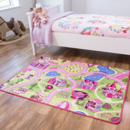Loomed Kids Interactive Funfair Village Play Mat Soft Bedroom Rug 95X133Cm - thumbnail 1