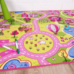 Loomed Kids Interactive Funfair Village Play Mat Soft Bedroom Rug 95X133Cm - thumbnail 3