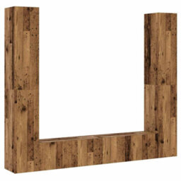 Berkfield Wall Mounted Tv Cabinets 6 Pcs Old Wood Engineered Wood - thumbnail 2