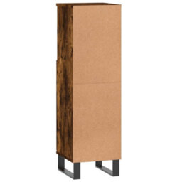 Berkfield Bathroom Cabinet Smoked Oak 30X30X100 Cm Engineered Wood - thumbnail 8