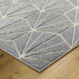 Melrose Salerno Grey Fans Patterned Design Small Indoor Area Rug 080/150Cm - thumbnail 4