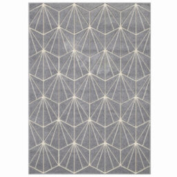 Melrose Salerno Grey Fans Patterned Design Small Indoor Area Rug 080/150Cm - thumbnail 7