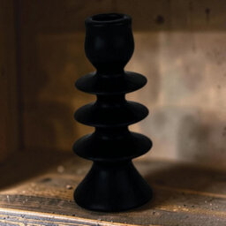 Small Black Ceramic Candle Holder - thumbnail 2