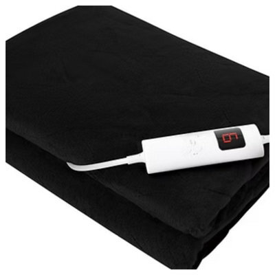 Black Heated Throw Blanket 160 X 120Cm Soft Fleece Electric Blanket With Remote Control, Adjustable Heat, Timer, Led Display - image 1