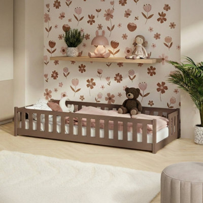 Arte Zoya Milk Chocolate 90 X 190Cm Single Low Bed - Foam/bonnell Mattress Included - image 1