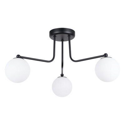 Luminosa Lighting Luminosa Astral Minimalist Semi Flush Ceiling 3 Light Black - image 1