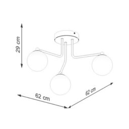 Luminosa Lighting Luminosa Astral Minimalist Semi Flush Ceiling 3 Light Black - thumbnail 8