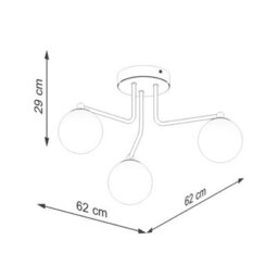 Luminosa Lighting Luminosa Astral Minimalist Semi Flush Ceiling 3 Light Black - thumbnail 6