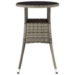 Vidaxl Garden Table 60X75 Cm Tempered Glass And Poly Rattan Grey Garden Tables - thumbnail 3
