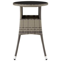 Vidaxl Garden Table 60X75 Cm Tempered Glass And Poly Rattan Grey Garden Tables - thumbnail 4