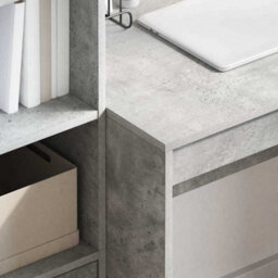 Berkfield Modern Computer Desk Concrete Grey Mdf Board 90 X 50 X 76 Cm - thumbnail 4