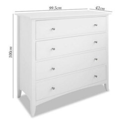 Statement Furniture Edward Hopper White 4 Drawer Chest Of Drawers - thumbnail 6