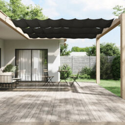 Walplus Vertical Awning Garden Sun Shade Canopy Gazebo For Back Door, Porch, Patio Anthracite 140X420 Cm Oxford Fabric