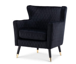 Velvet Black Alessia Accent Chair - thumbnail 2