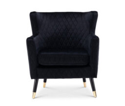 Velvet Black Alessia Accent Chair - thumbnail 3