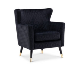 Velvet Black Alessia Accent Chair - thumbnail 4