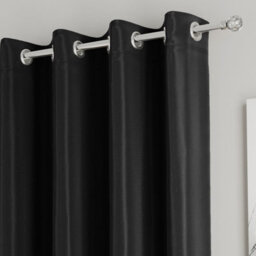 Enhanced Living Nightfall Plain Supersoft Black Thermal Blockout Eyelet Curtains (Pair) - 90 X 90 Inch (229 X 229Cm) - thumbnail 2