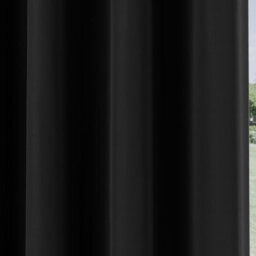 Enhanced Living Nightfall Plain Supersoft Black Thermal Blockout Eyelet Curtains (Pair) - 90 X 90 Inch (229 X 229Cm) - thumbnail 3