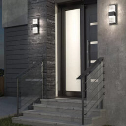 Xample Artika Mazza Frosted Led Wall Light, Matte Black Indoor/outdoor Sconce With Frosted Acrylic, 450 Lumens, Weatherproof, 12W - thumbnail 2