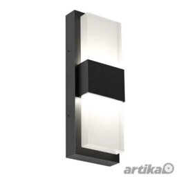 Xample Artika Mazza Frosted Led Wall Light, Matte Black Indoor/outdoor Sconce With Frosted Acrylic, 450 Lumens, Weatherproof, 12W