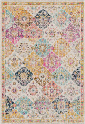 Livabliss Harput-Vintage Orange Blue Beige Grey Traditional Boho Living Dining Bedroom Rug 160 X 220 Cm Easy Care, Non Shedding - thumbnail 1