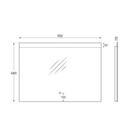 Homestylestore Dark Walnut Wall Mounted Waterproof Led Bathroom Mirror 950 X 680mm - thumbnail 3