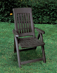 Urbn-Garden Urbn Garden 110Cm Height Outdoor Foldable Plastic Garden Chair Patio Furniture With Adjustable Back Anthracite Colour