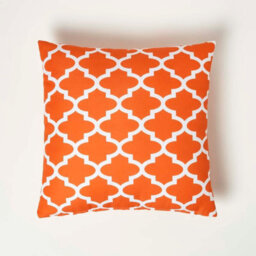 Homescapes Luxury Outdoor Cushions 2 Set, Waterproof Filled Cushion, Soft-Touch, Orange Geometric, For Garden And Indoors 45X 45Cm - thumbnail 2