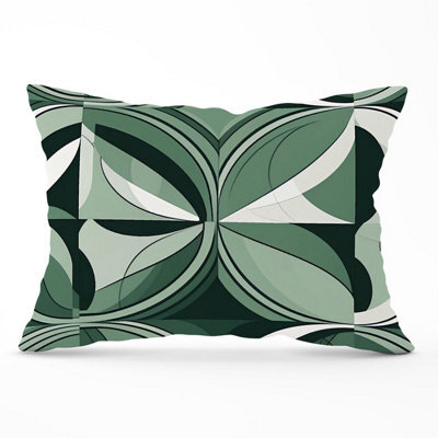 Warren Reed Designer Geometric Green Black Cushions 33Cm X 48Cm